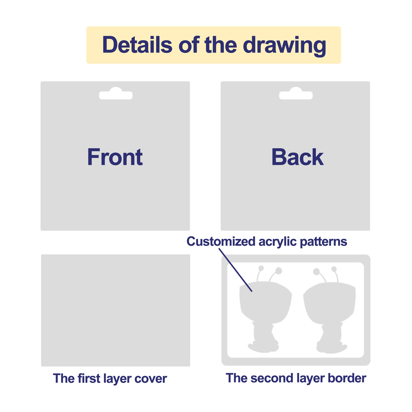 Mosquetón acrílico personalizado