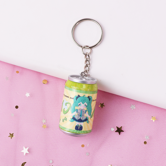 Custom drink can keychain