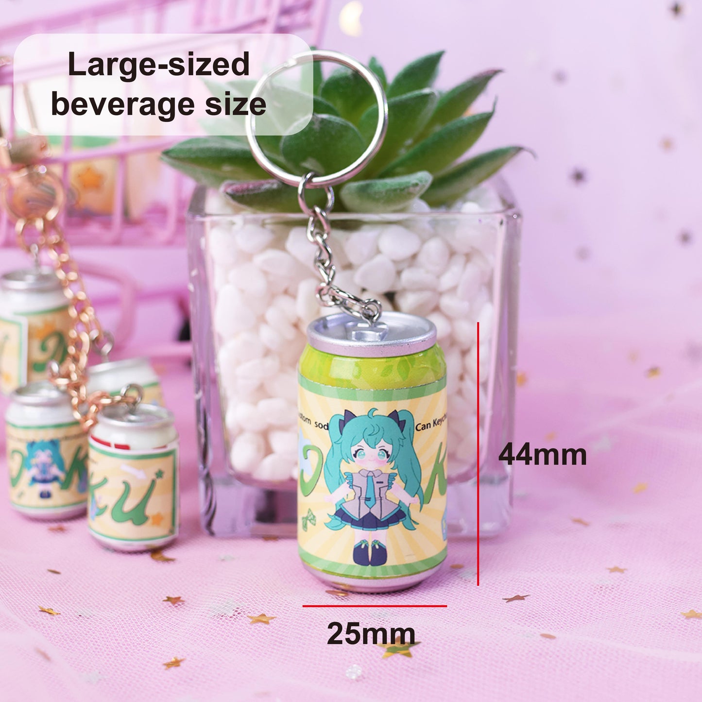 Custom drink can keychain