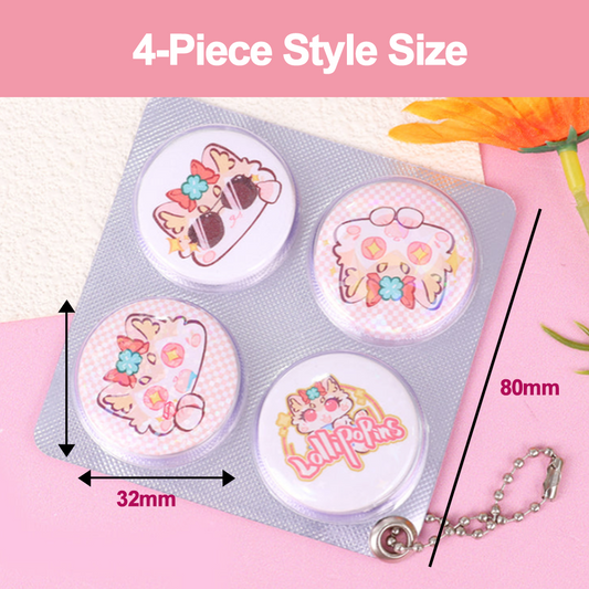 Llavero con botón de metal