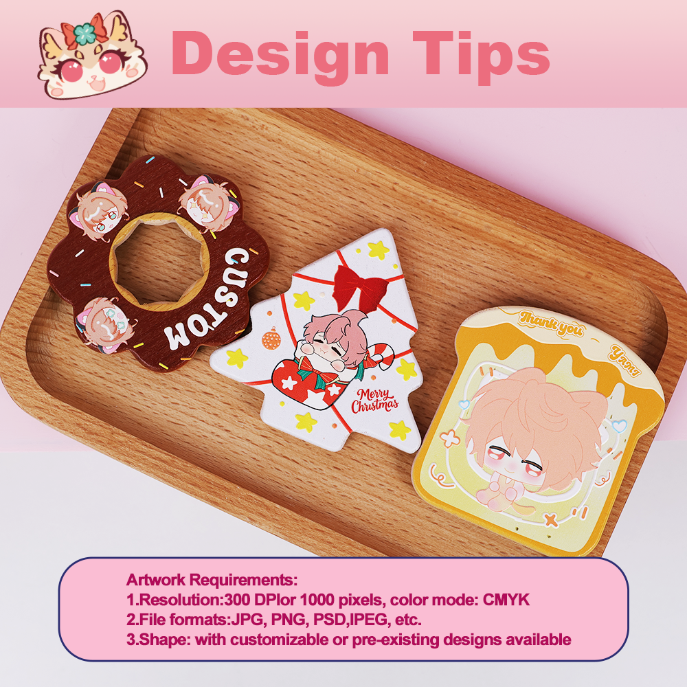 Customized cartoon wooden relief refrigerator stickers