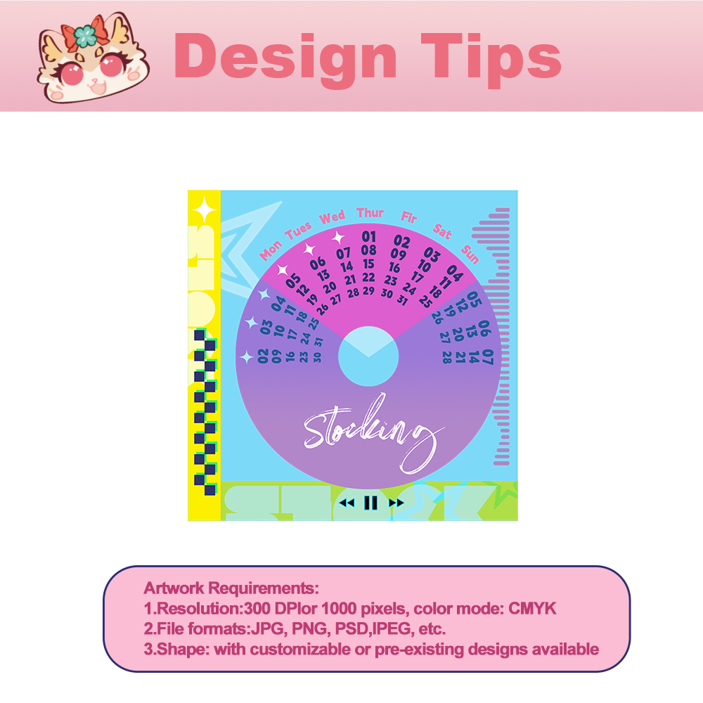 Custom Acrylic CD Rotating Calendar