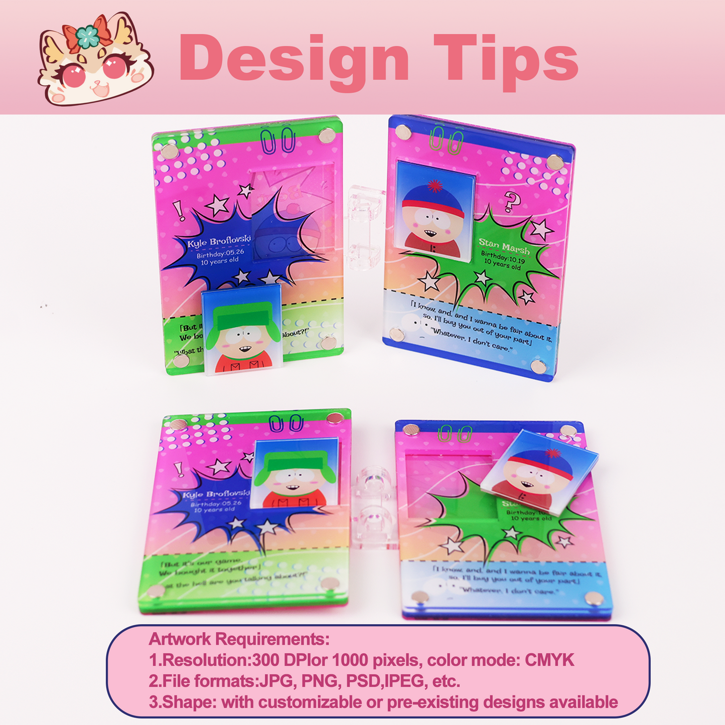 Custom Acrylic magnetic comic books