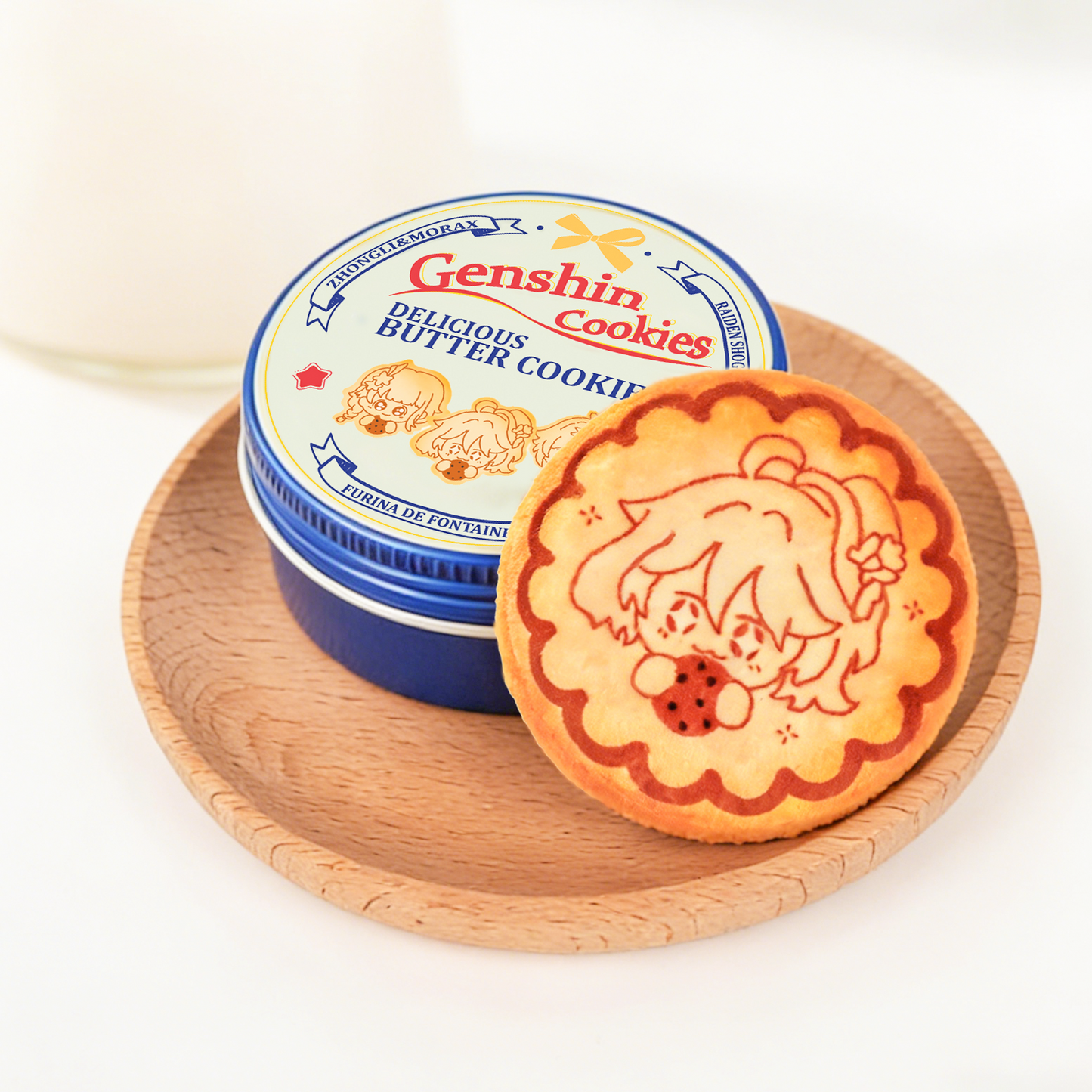 Custom Plush Badge Cookie Tin