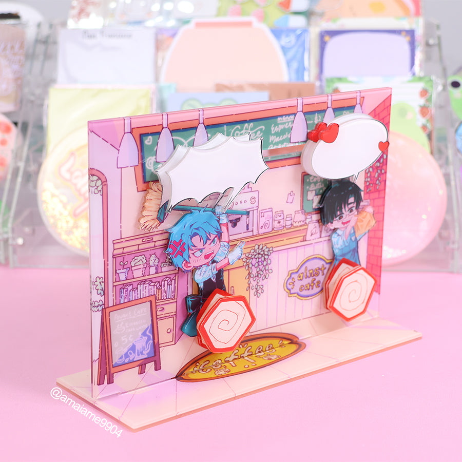 Custom Acrylic interesting rotating bearing signboard standee