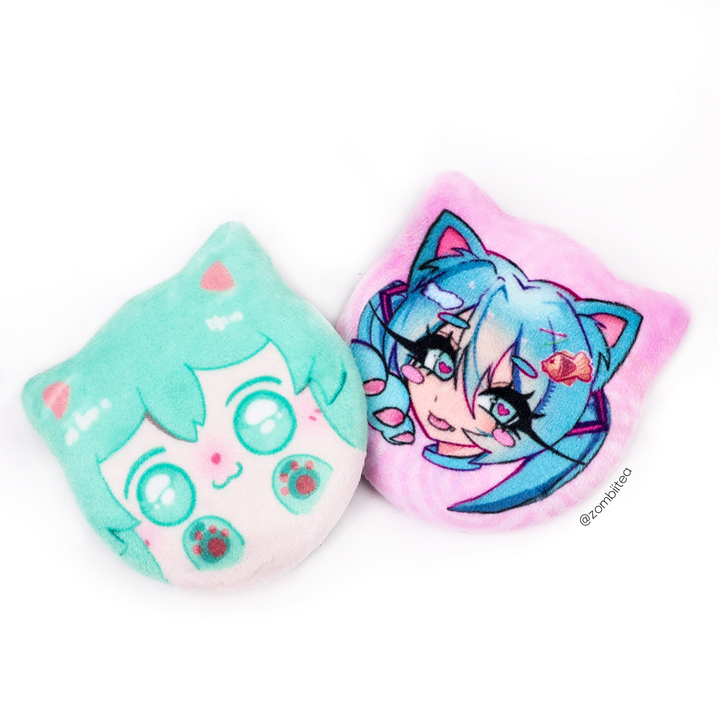 Custom Cat Head Plush Badge