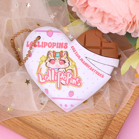 Custom Heart-shaped chocolate keychain