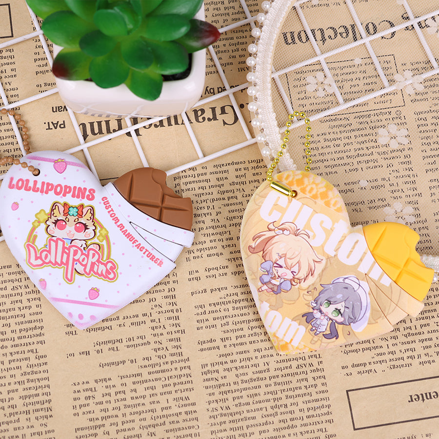 Custom Heart-shaped chocolate keychain