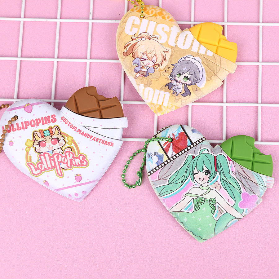 Custom Heart-shaped chocolate keychain