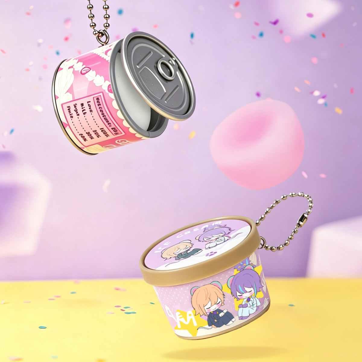 Custom Ice cream/can squishy keychain