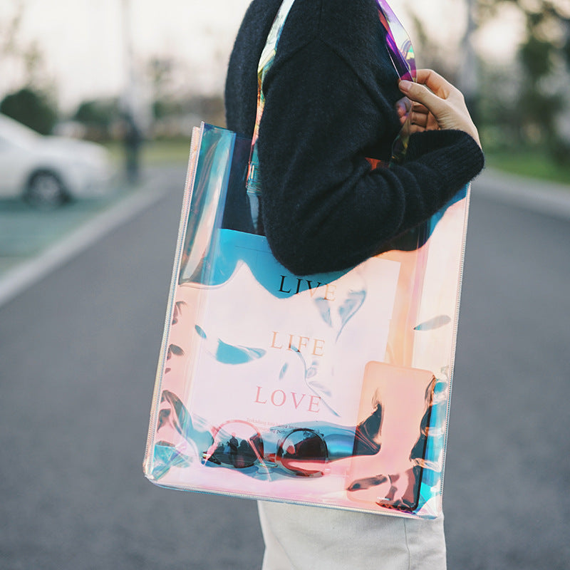 Bolsa holográfica iridiscente personalizada