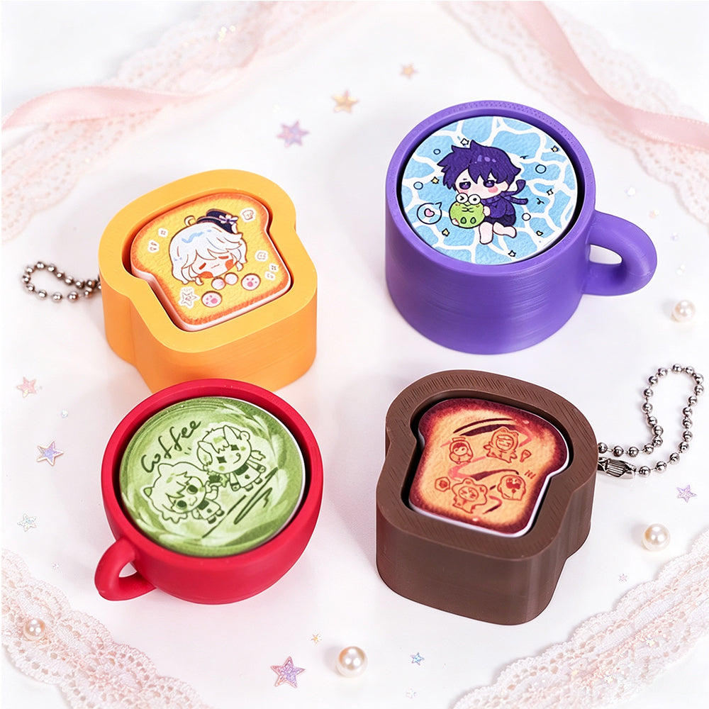 Custom Toast/Cup clicker Fidget keychain