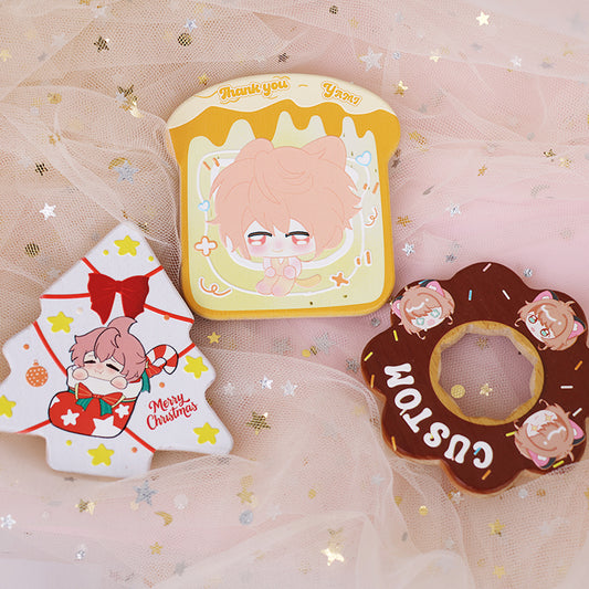 Customized cartoon wooden relief refrigerator stickers