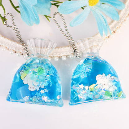 Custom Acrylic liquid goldfish bag keychains