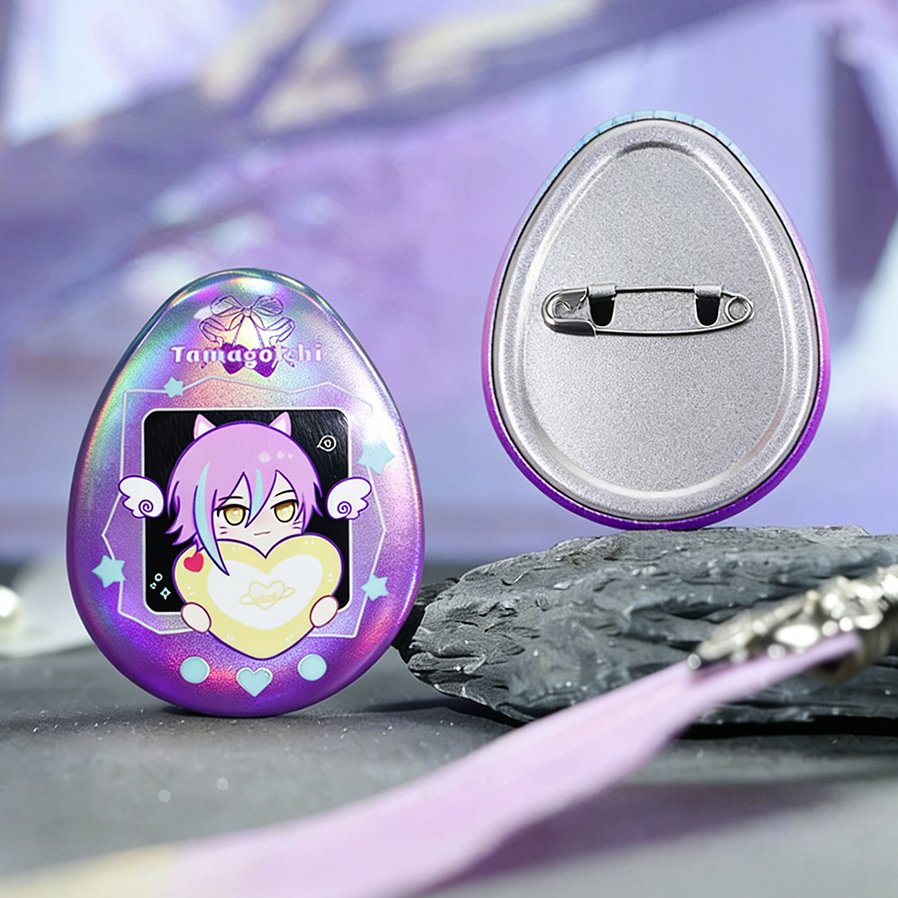 Custom Egg-shaped badge