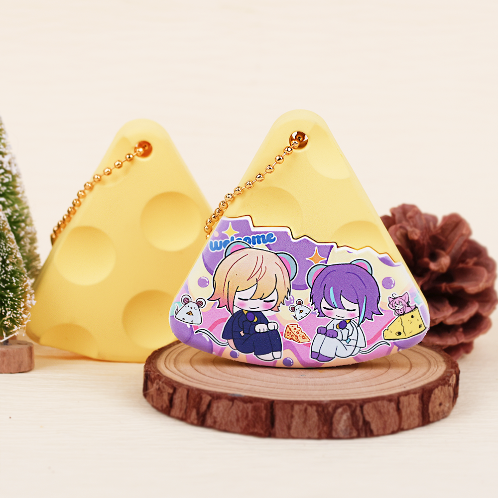 Custom Rubber cheese keychain