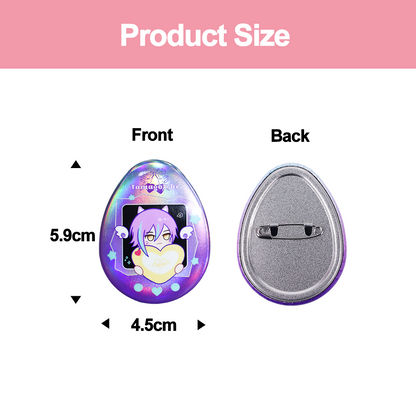 Custom Egg-shaped badge