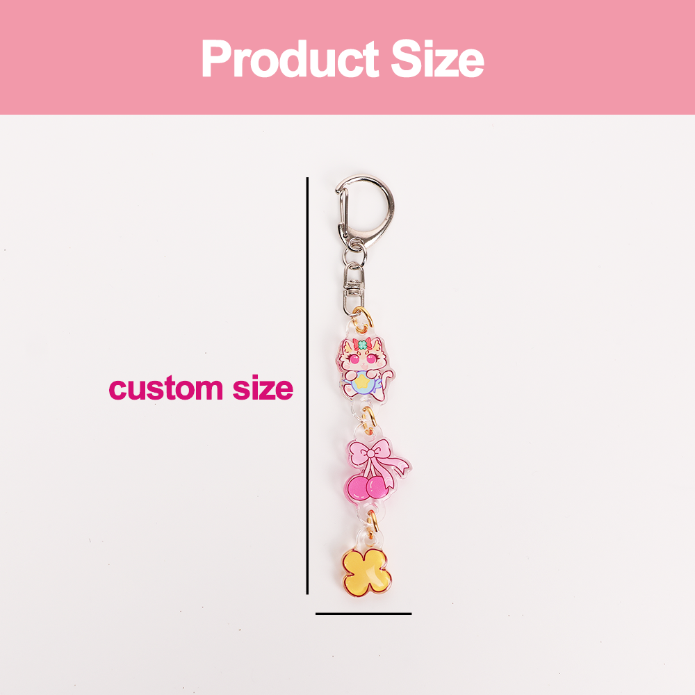 Custom  Acrylic glue-on keychain