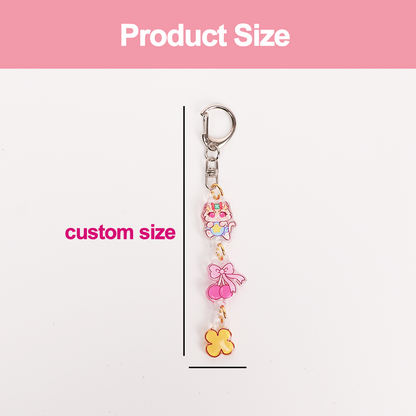 Custom  Acrylic glue-on keychain
