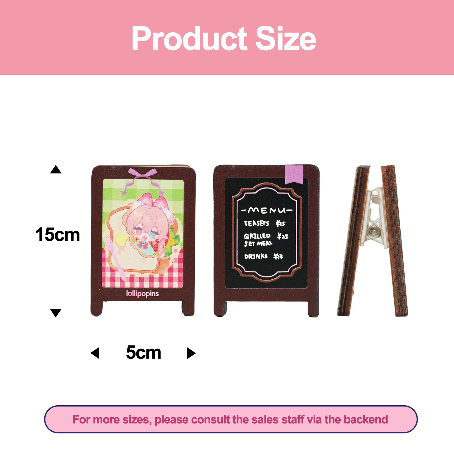 Custom Wooden Cartoon Memo Clip