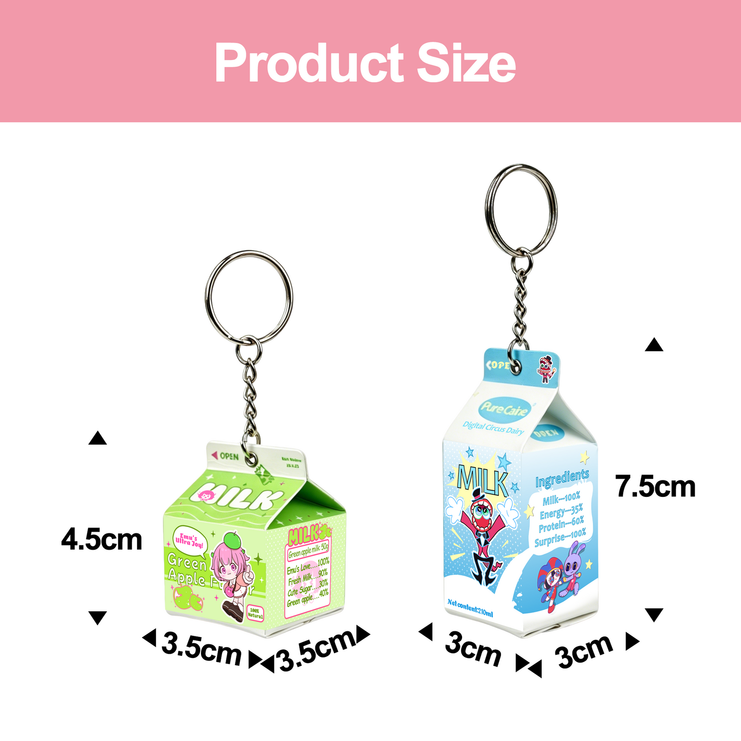 Custom milk box keychain