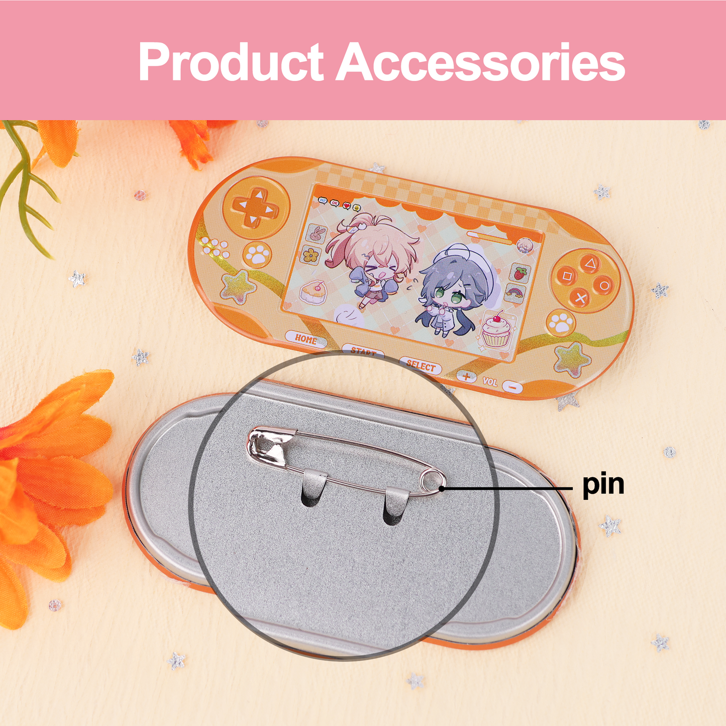 Custom Game console-shaped badge