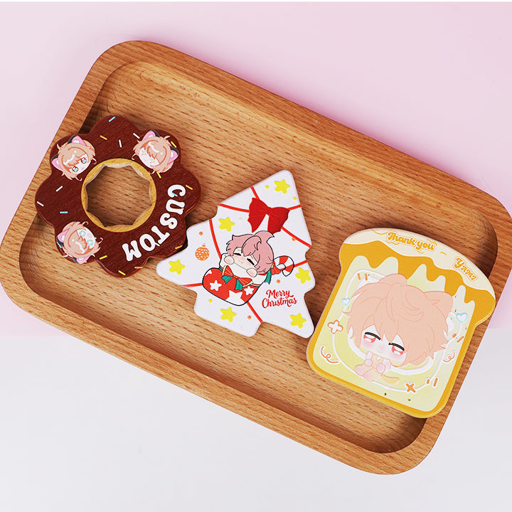 Customized cartoon wooden relief refrigerator stickers