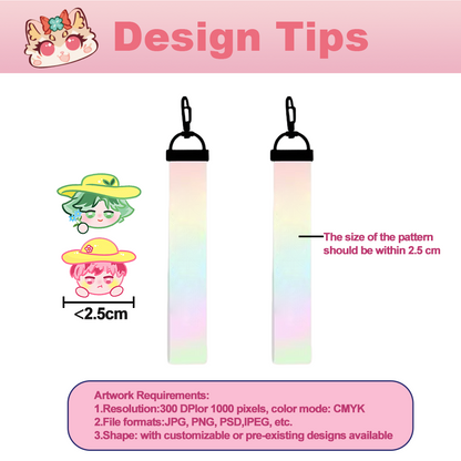 Custom Holographic wrist keychain