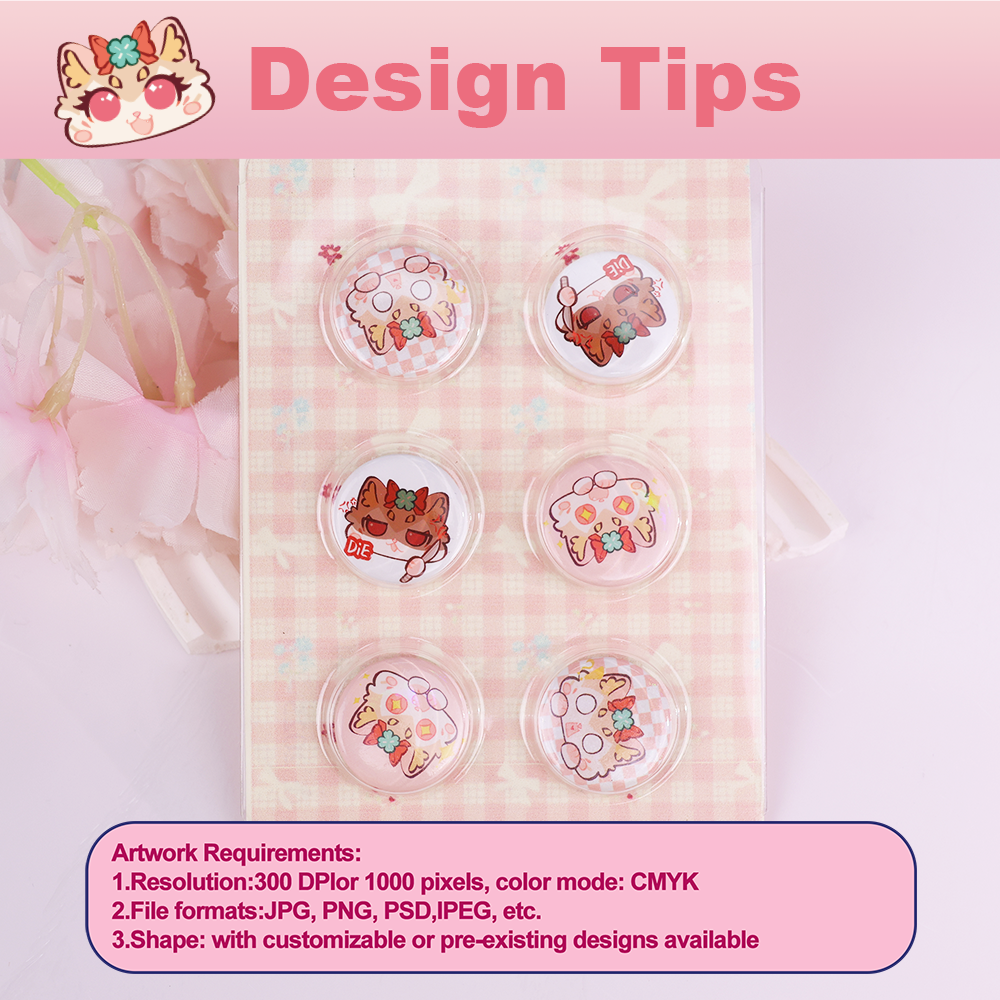 Custom Paper Card  Pill Button Pin