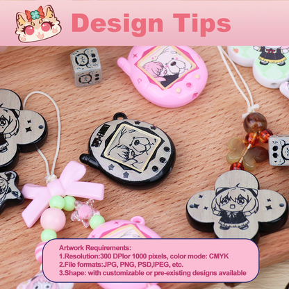 Custom Pseudo-relief Tamagotchi beads