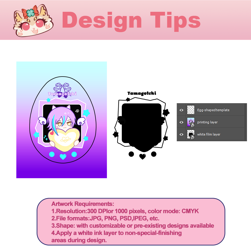 Custom Egg-shaped badge