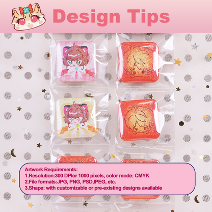 Custom Tearable imitation candy bag badge