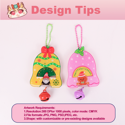 Custom Acrylic bell rotating keychain