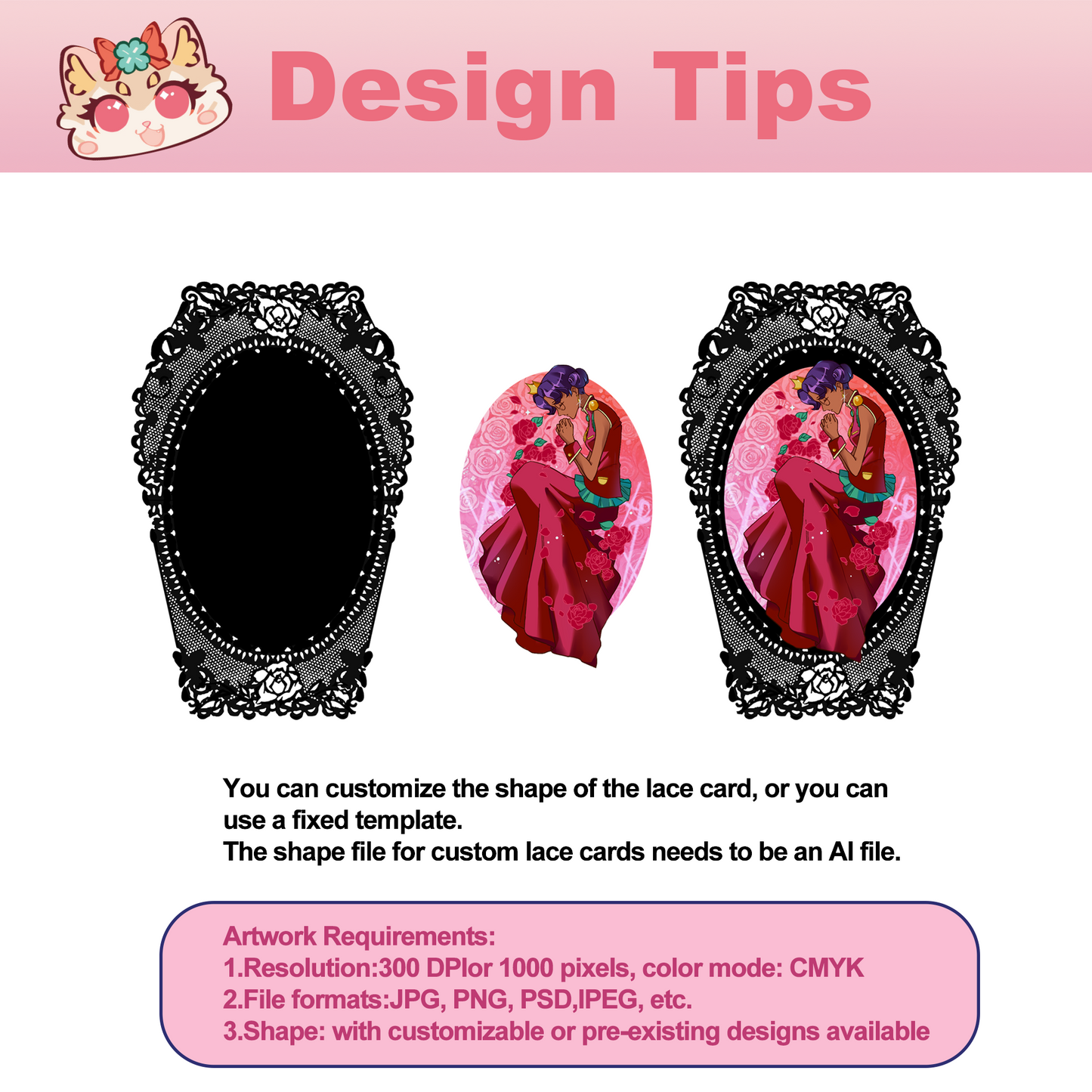 Custom Hollowed-out lace card
