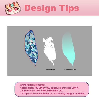 Custom PVC feather bookmark