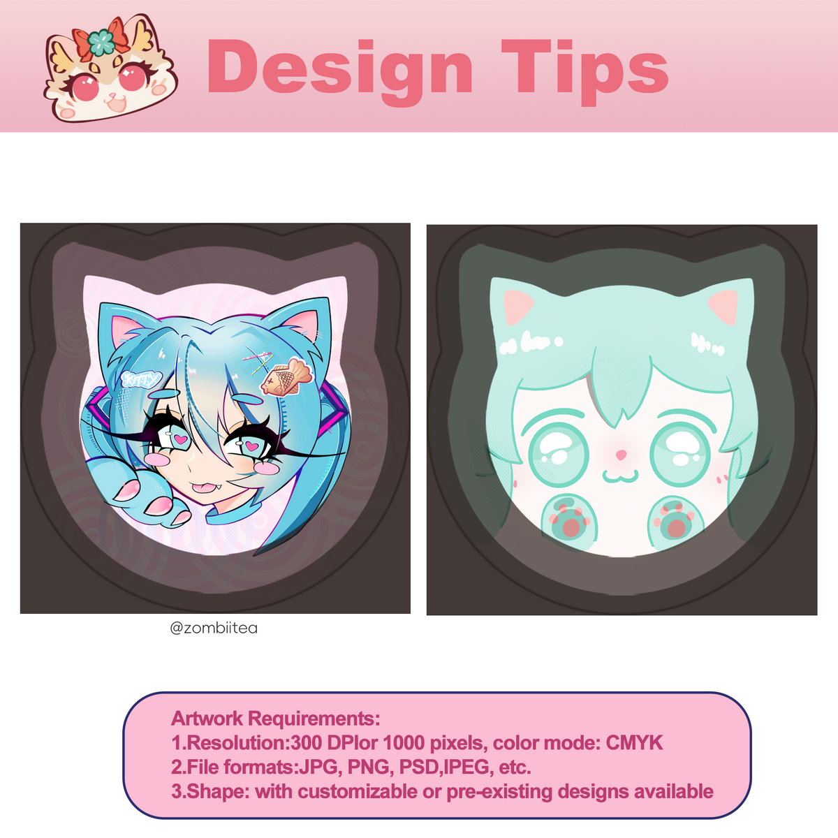 Custom  Cat Head Plush Badge