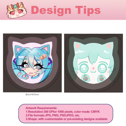 Custom  Cat Head Plush Badge