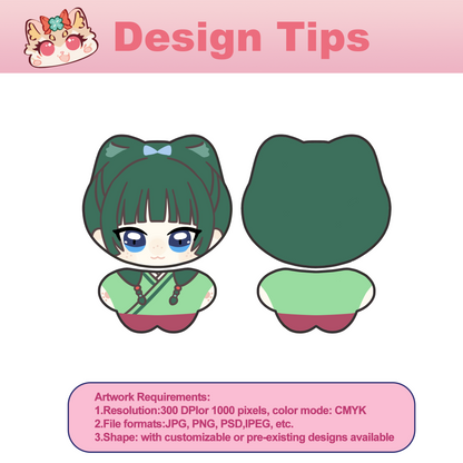 Custom Cat Ear Starfish Shape Plush Keychain