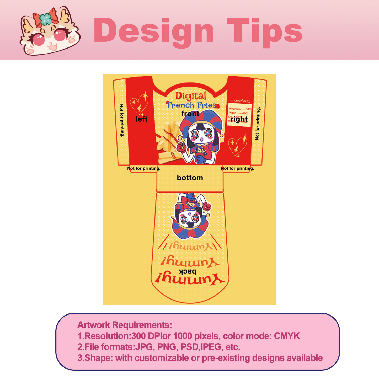 Custom French Fries Sealing Clip