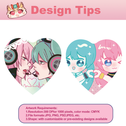 Custom Metal Heart Double-sided Mirror Keychain