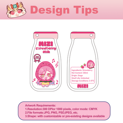 Custom Acrylic Oil-Filled Milk Bottle keychain