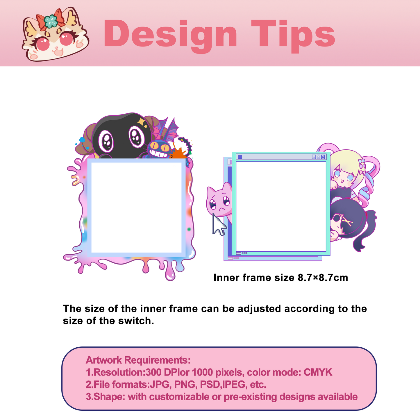 Custom acrylic switch frame