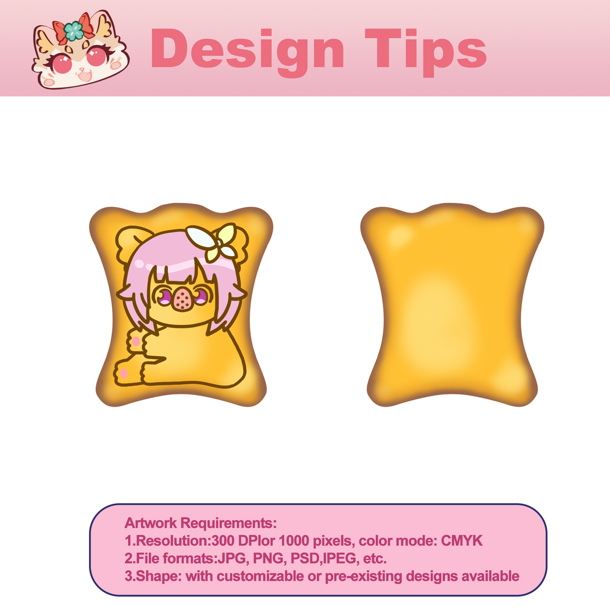 Custom Mini Pillow Bag Charm Buckle