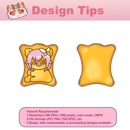 Custom Mini Pillow Bag Charm Buckle