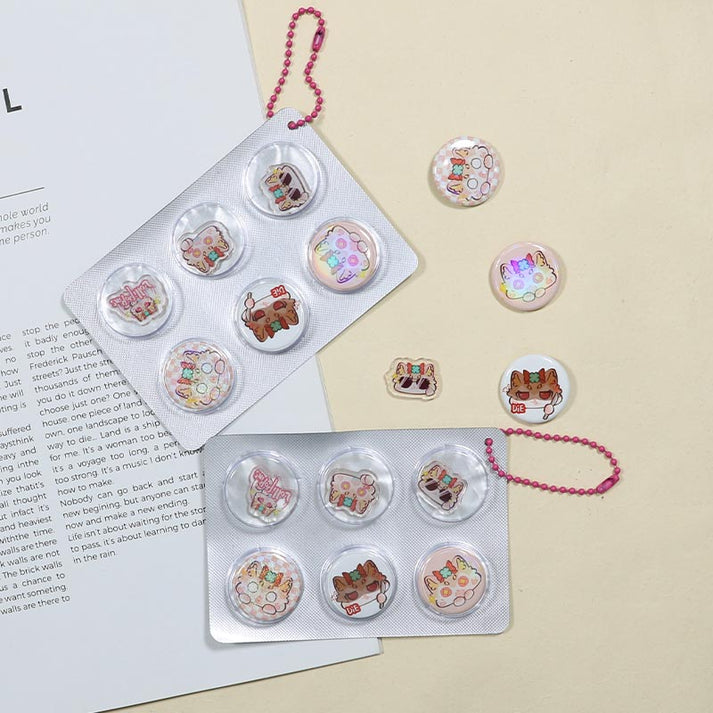 Metal button pin keychain – LOLLIPOPINS