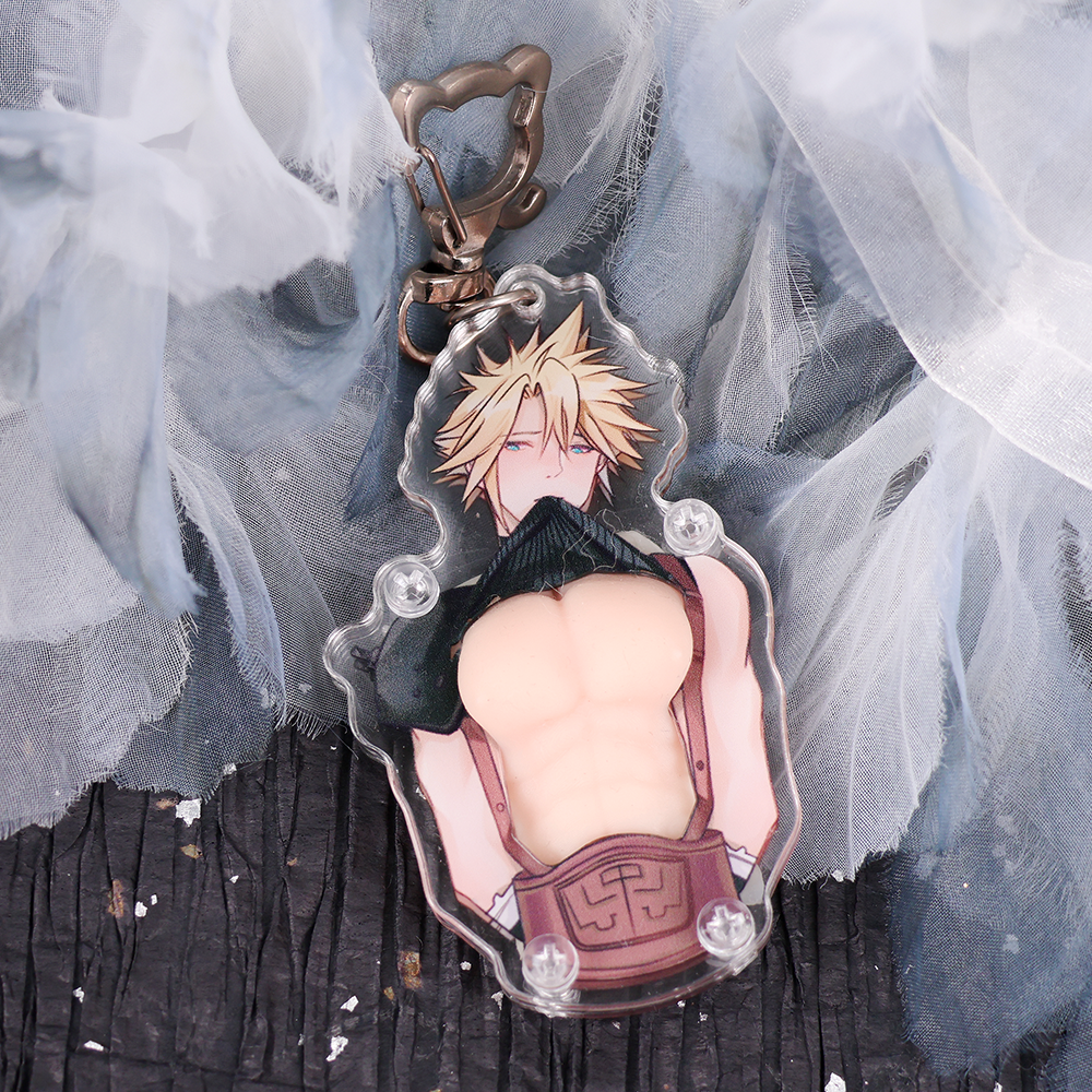 Custom Acrylic silicone muscle keychain