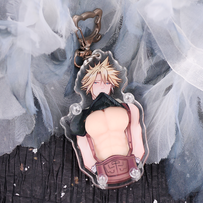 Custom Acrylic silicone muscle keychain