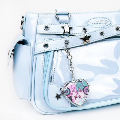 Custom Metal Heart Double-sided Mirror Keychain