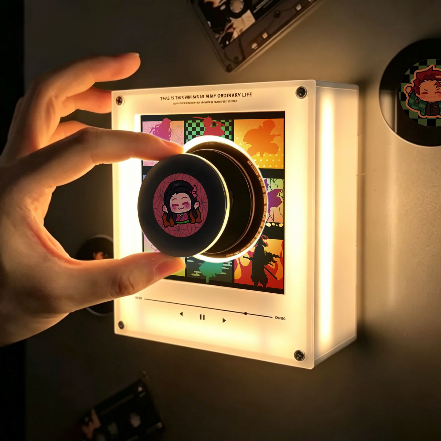 Custom NFC Rotating CD Night Light Fridge Magnet
