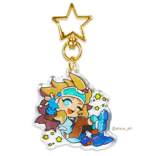 Llaveros holográficos de epoxi con brillantina personalizados 